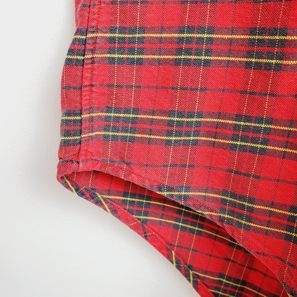 Ralph Lauren Red Plaid Yellow Pony Button-up Shirt - Picture 3 of 7